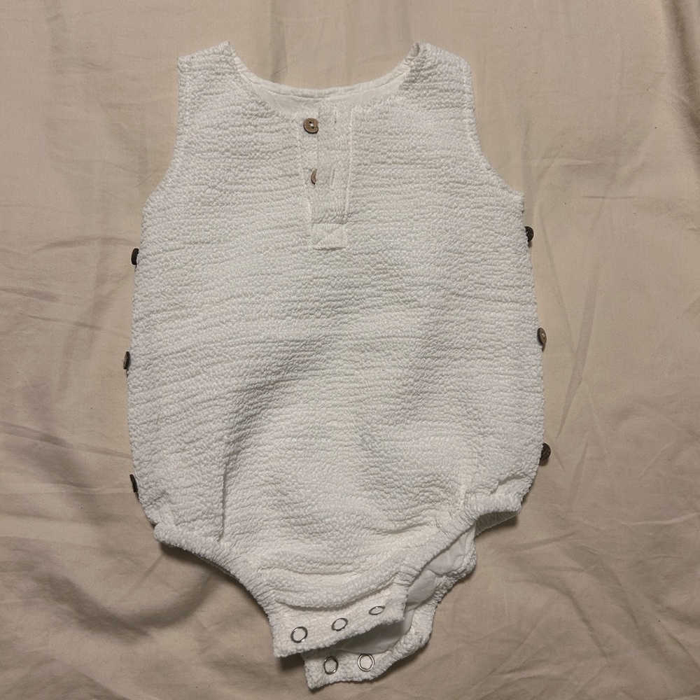 One Child Girls White Baby Romper 12M